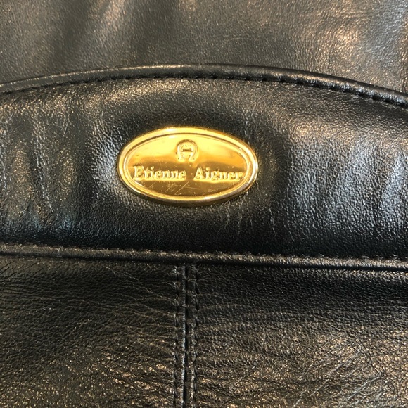 🎉🎉Host Pick🎉🎉Vintage 80s ETIENNE AIGNER USA BLACK LEATHER CLASSIC PURSE - Picture 4 of 13